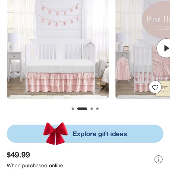 Cotton crib skirt. Light pink - Picture 1 of 4